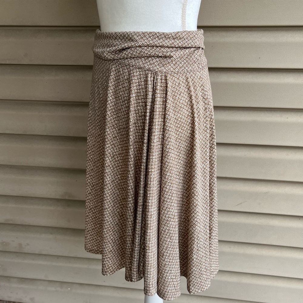 •Max Studio• Geometric Fold Over Waistband Gathered Midi Skirt - Size Medium